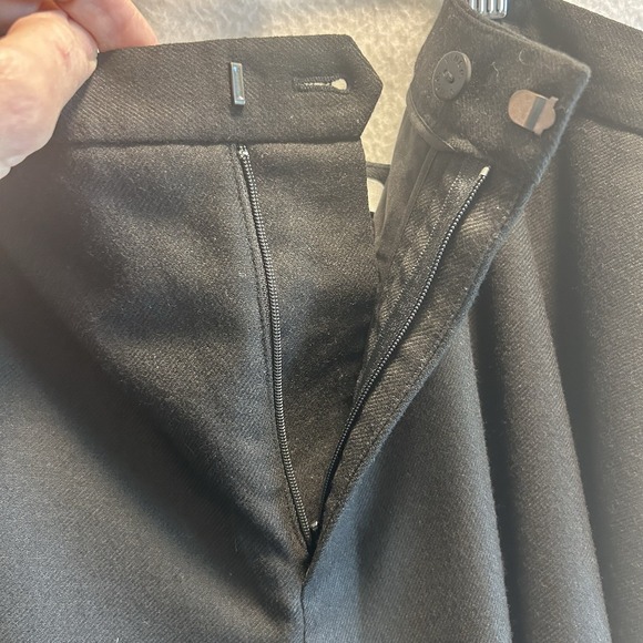 Vince Women Pants 16 Black Italian Wool Blend Wide Leg High Waist 4 Pockets - Picture 5 of 13